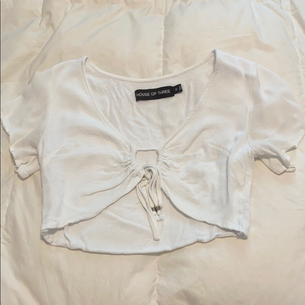 LF white crop top